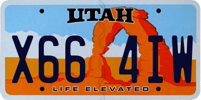 UT license plate X664IW