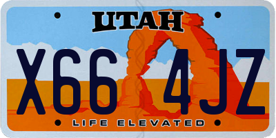 UT license plate X664JZ