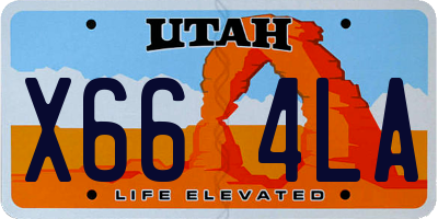 UT license plate X664LA