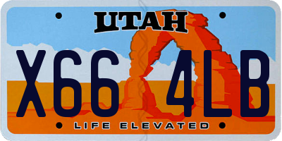 UT license plate X664LB