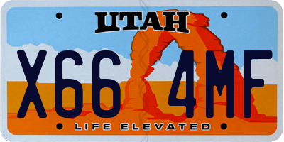 UT license plate X664MF