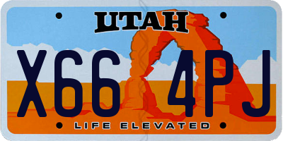 UT license plate X664PJ