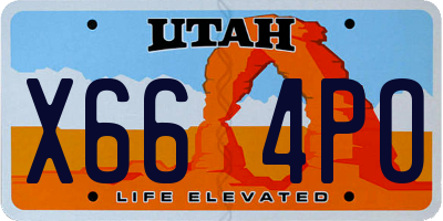 UT license plate X664PO