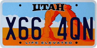 UT license plate X664QN