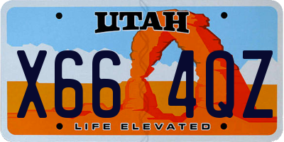 UT license plate X664QZ