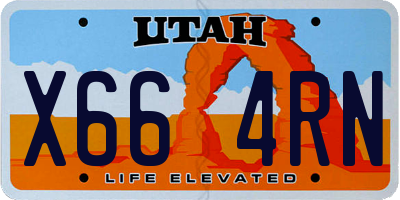 UT license plate X664RN