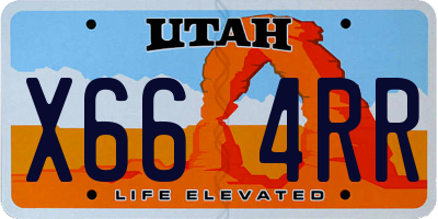 UT license plate X664RR