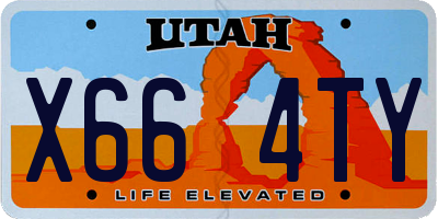 UT license plate X664TY