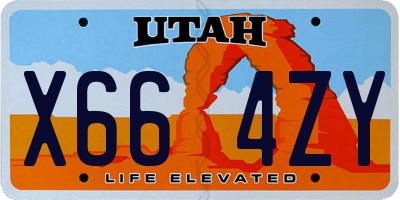 UT license plate X664ZY