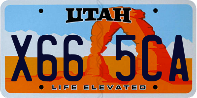 UT license plate X665CA