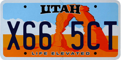 UT license plate X665CT