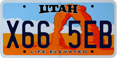 UT license plate X665EB