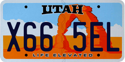 UT license plate X665EL