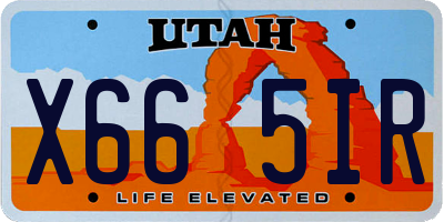 UT license plate X665IR