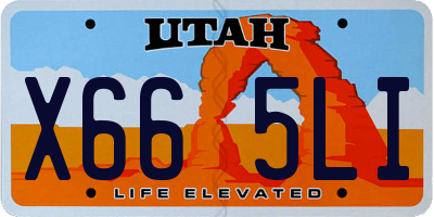 UT license plate X665LI