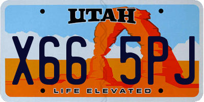 UT license plate X665PJ