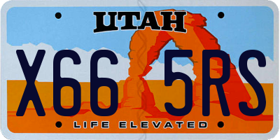 UT license plate X665RS
