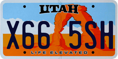 UT license plate X665SH
