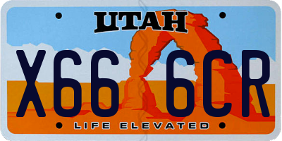 UT license plate X666CR