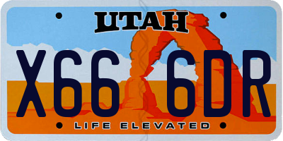 UT license plate X666DR