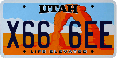 UT license plate X666EE