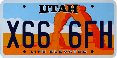 UT license plate X666FH