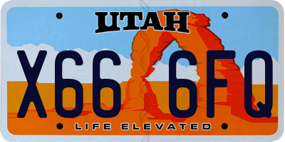 UT license plate X666FQ