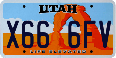 UT license plate X666FV