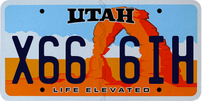 UT license plate X666IH