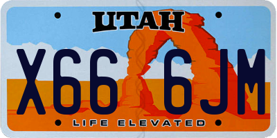 UT license plate X666JM