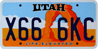 UT license plate X666KC