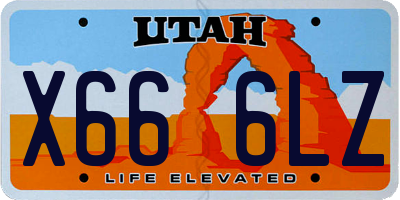 UT license plate X666LZ