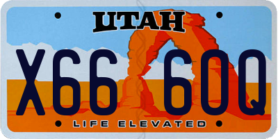 UT license plate X666OQ