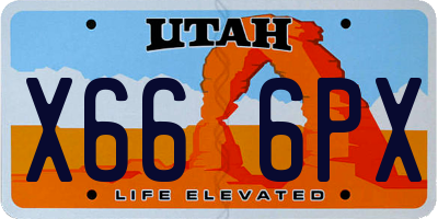UT license plate X666PX