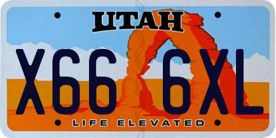 UT license plate X666XL