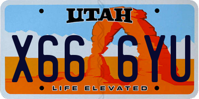 UT license plate X666YU