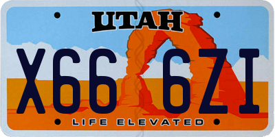 UT license plate X666ZI