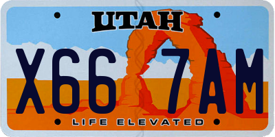 UT license plate X667AM