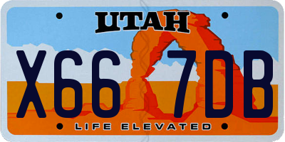 UT license plate X667DB