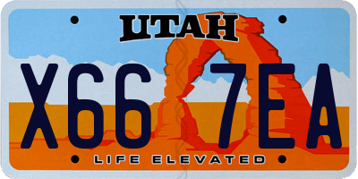 UT license plate X667EA