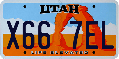 UT license plate X667EL