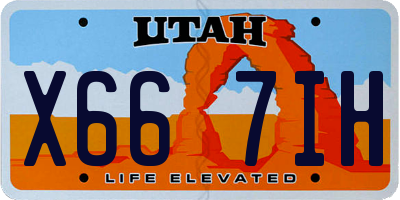 UT license plate X667IH