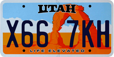 UT license plate X667KH