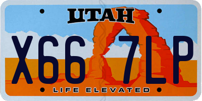 UT license plate X667LP