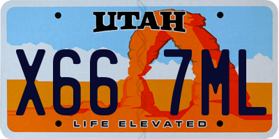 UT license plate X667ML