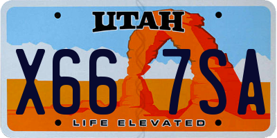 UT license plate X667SA