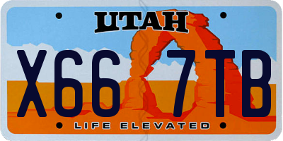 UT license plate X667TB