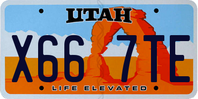 UT license plate X667TE