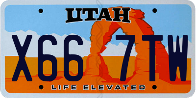 UT license plate X667TW