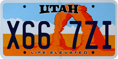 UT license plate X667ZI